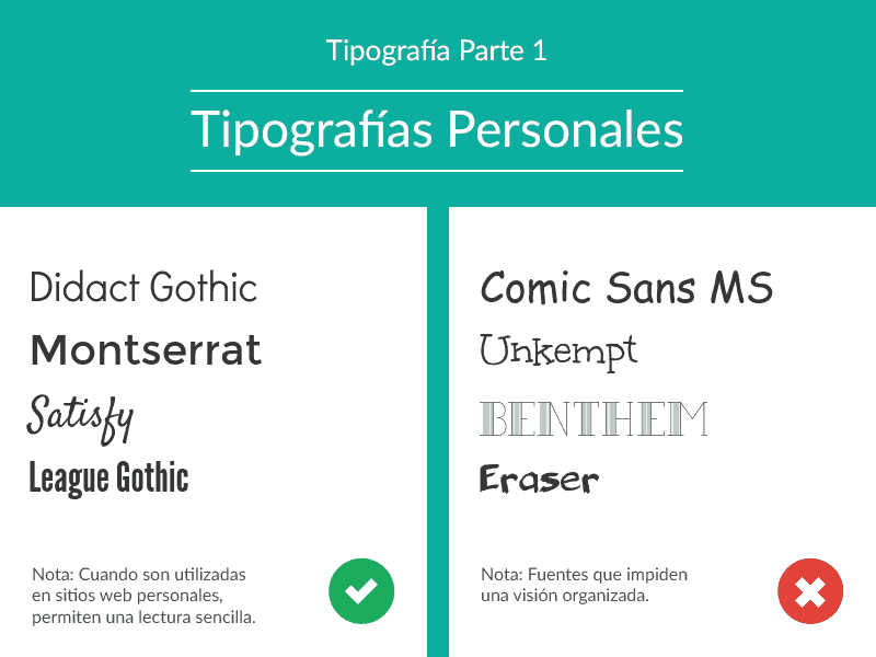 tipografía personal, tipos de tipografía