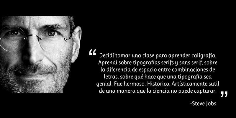 cita sobre tipografía steve jobs