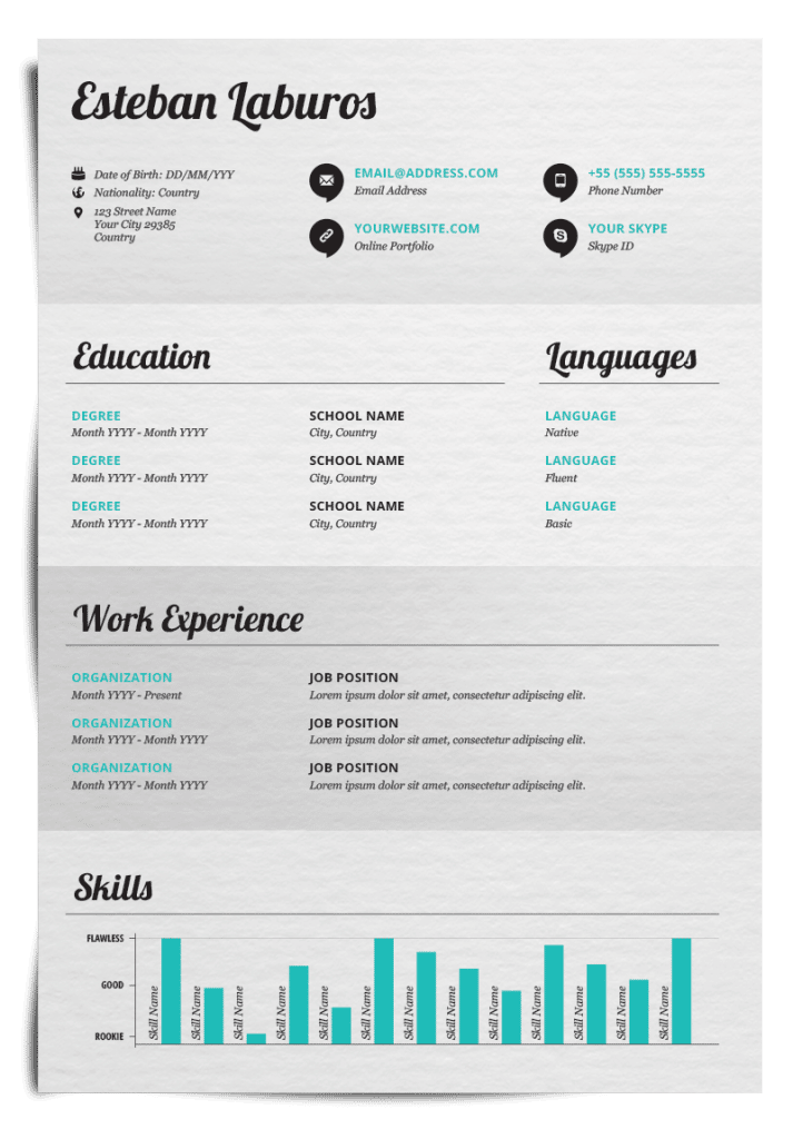 paper resume example