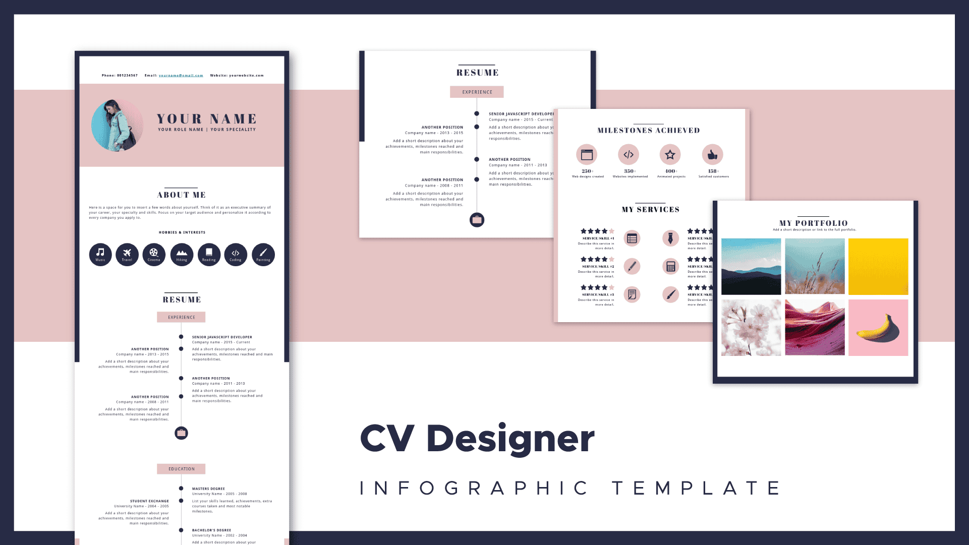 designer resume template, designer resume piktochart