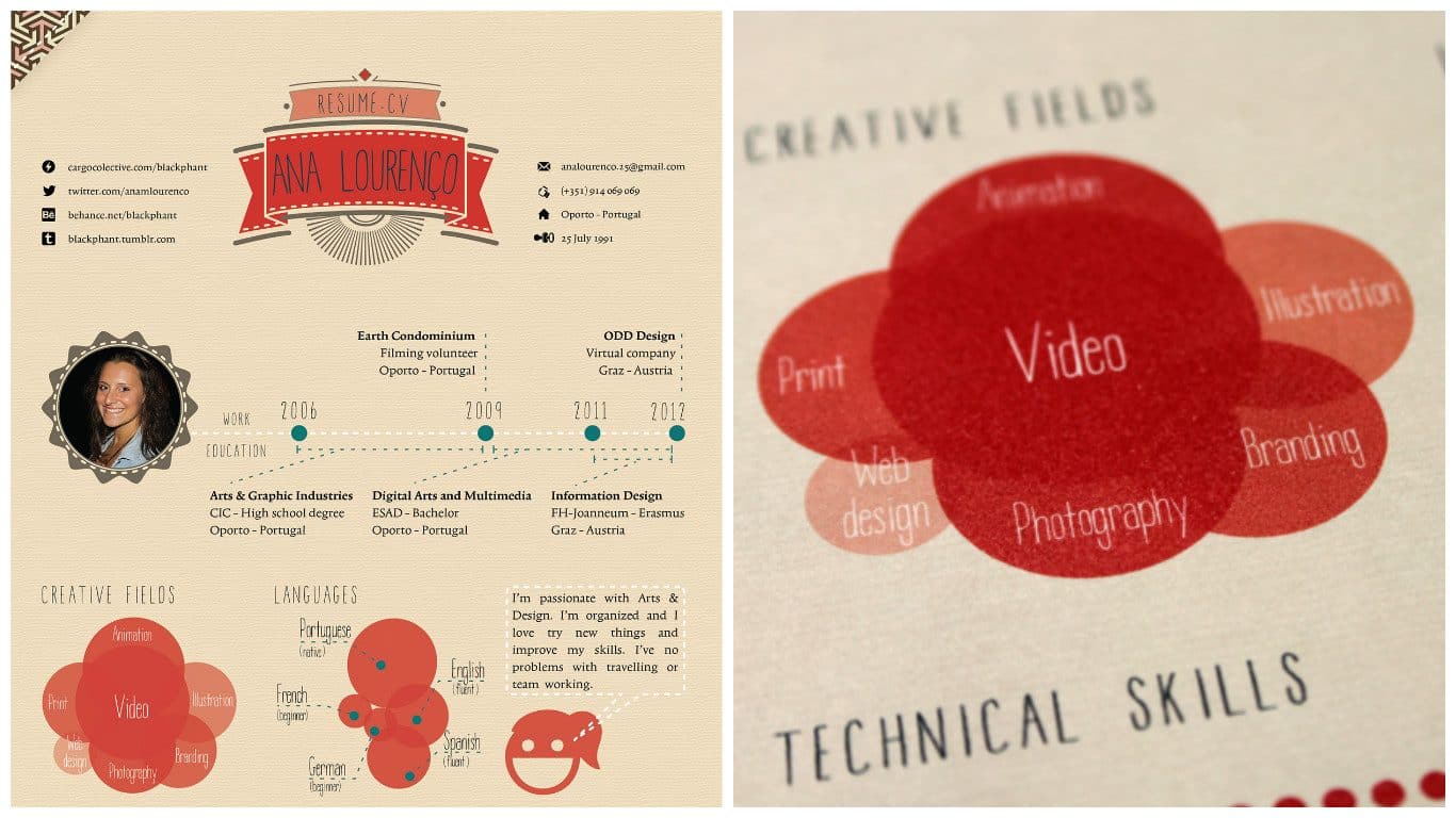 infographic cv, visual resume template