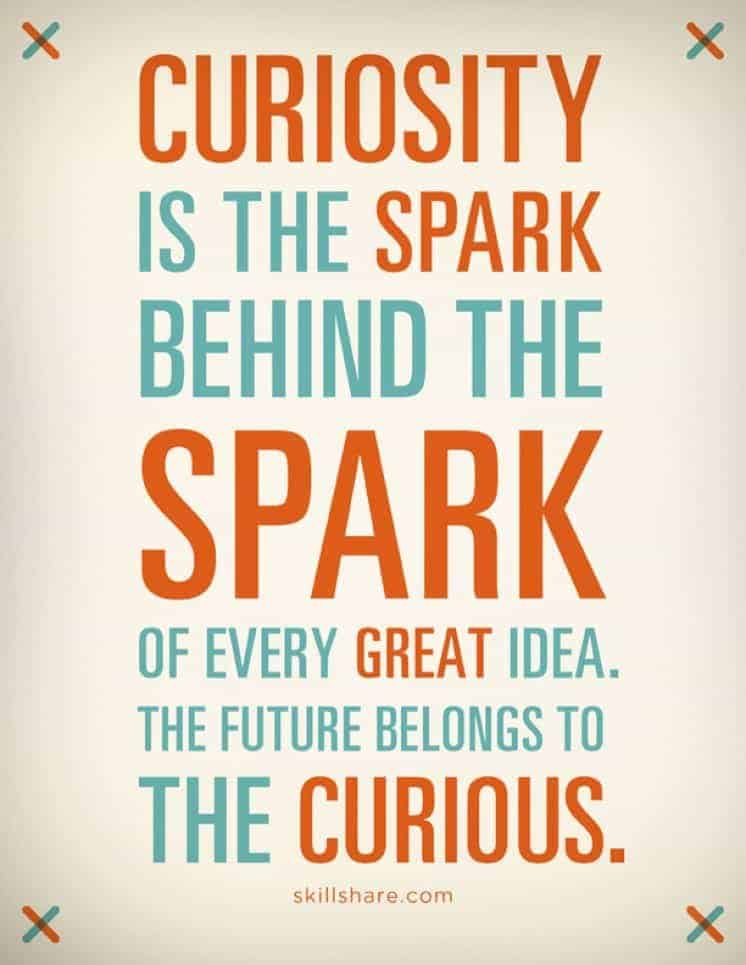 curiosity poster, the future belongs to the curious, motivational posters