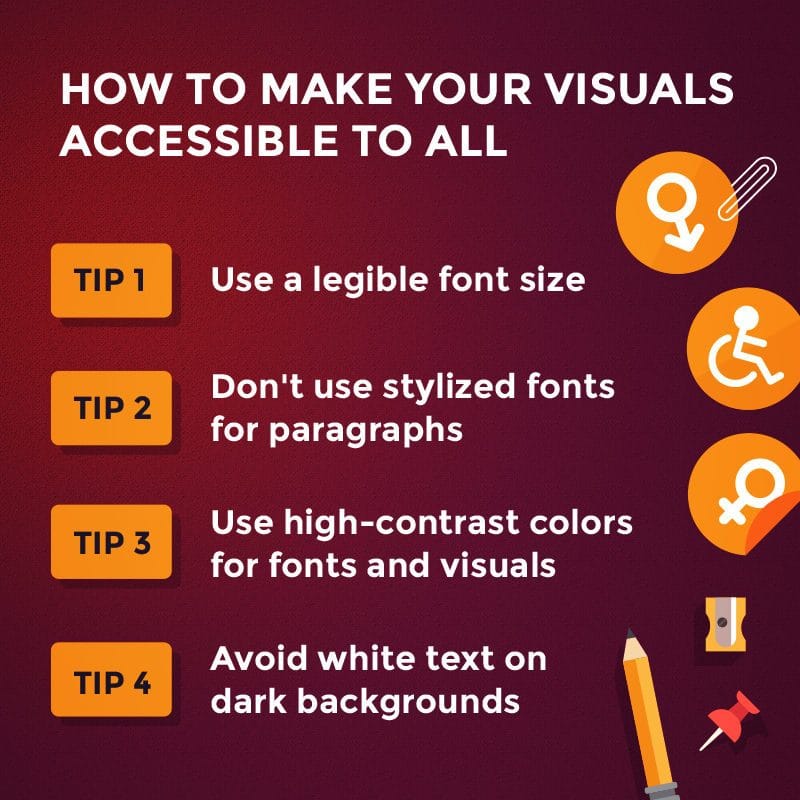 infographic summarizing how to make image accessible to all