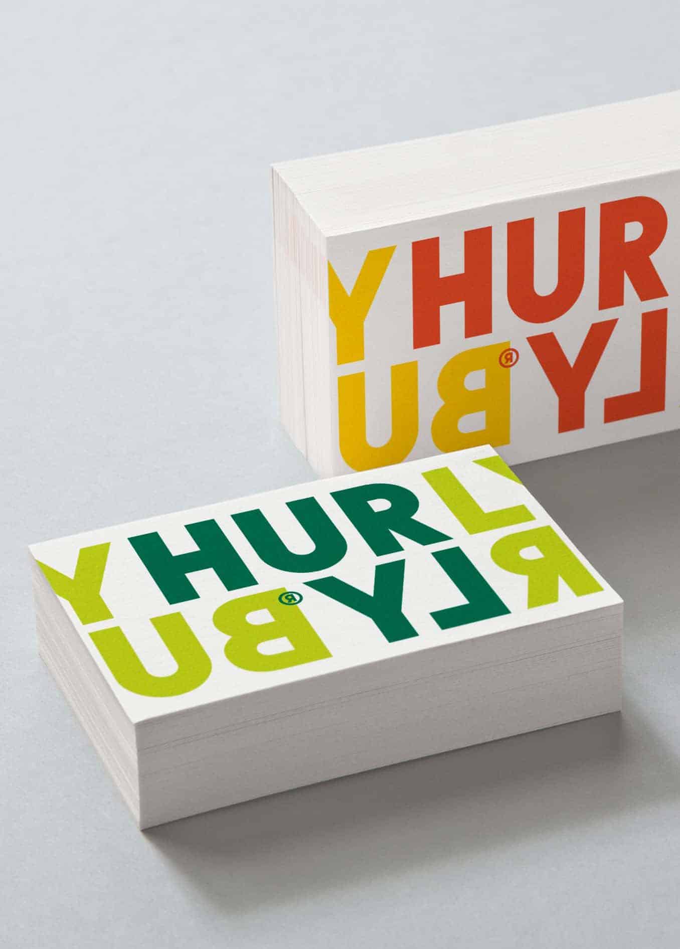 hurly burly brand using bright colors