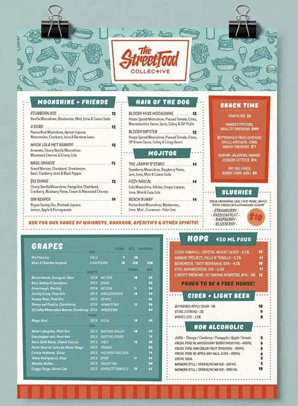 le menu du collectif street food