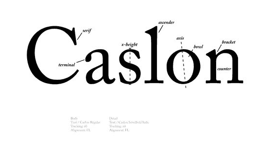 caslon typographic resume, typographic resume example