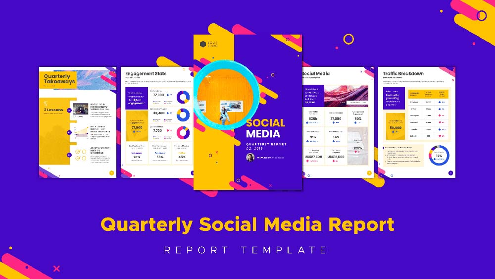 rapporten social media, sjabloon kwartaalrapport