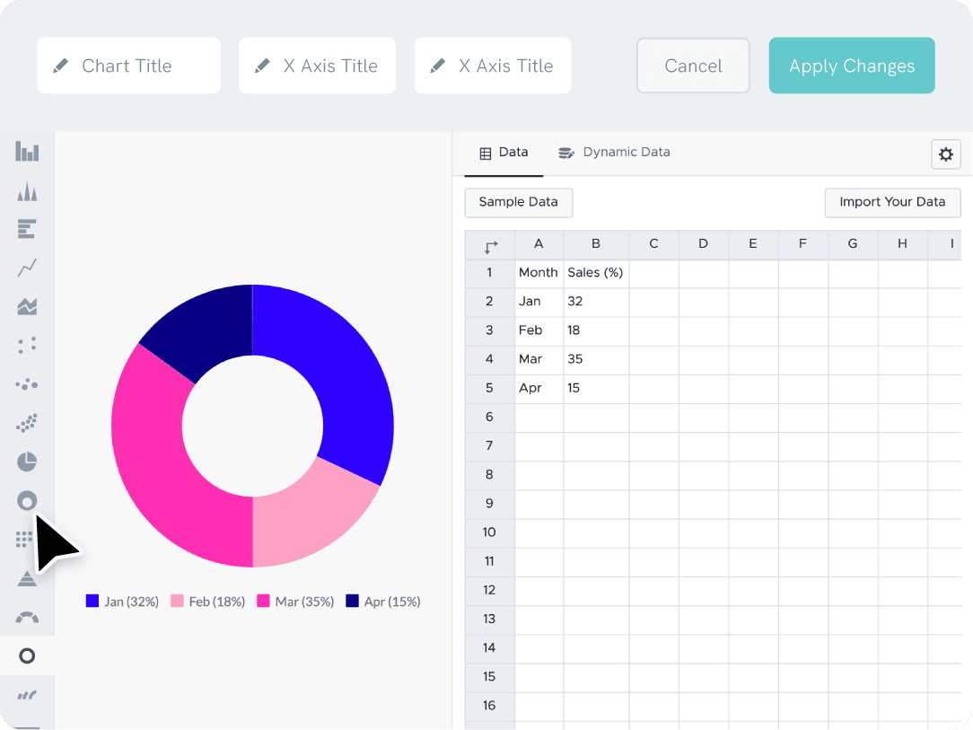 circular graph, customize font type and design in Piktochart and download the graph from the online tool