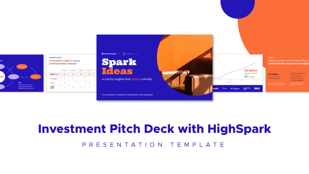 pitch deck de investimento, modelo highspark