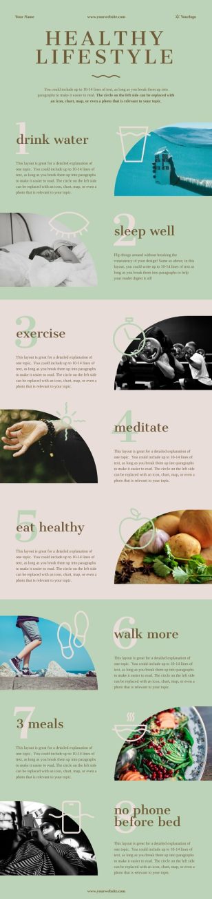 Healthy Living Infographics Template