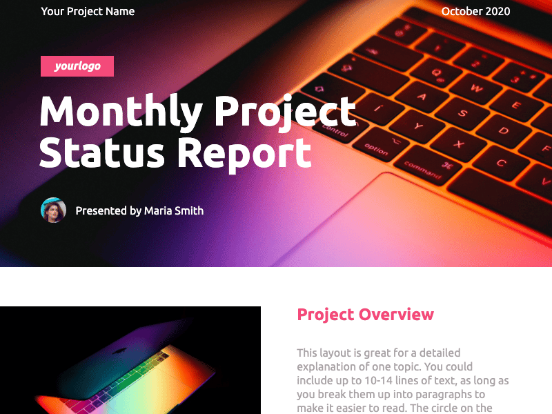 Monthly Project Status Report Template