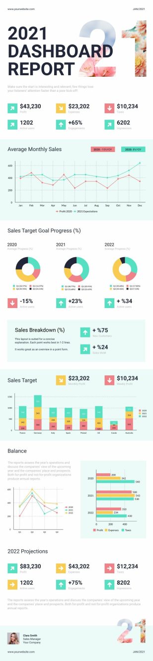 Dashboard Report Informational Infographic Template