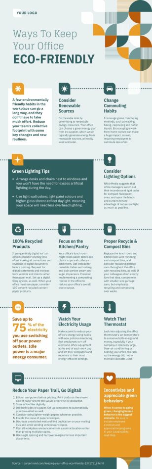 Eco-Friendly Office Infographics Template