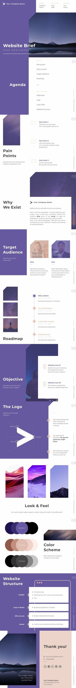 Product Website Brief Presentation Template