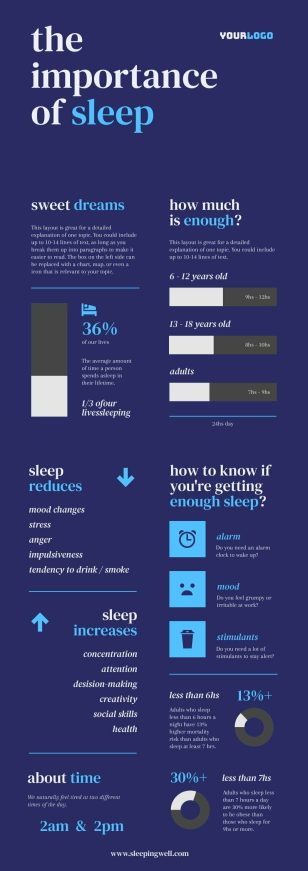 Importance of sleep infographics template