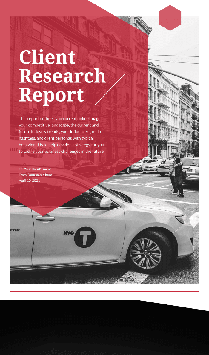 client research report, report template, business report