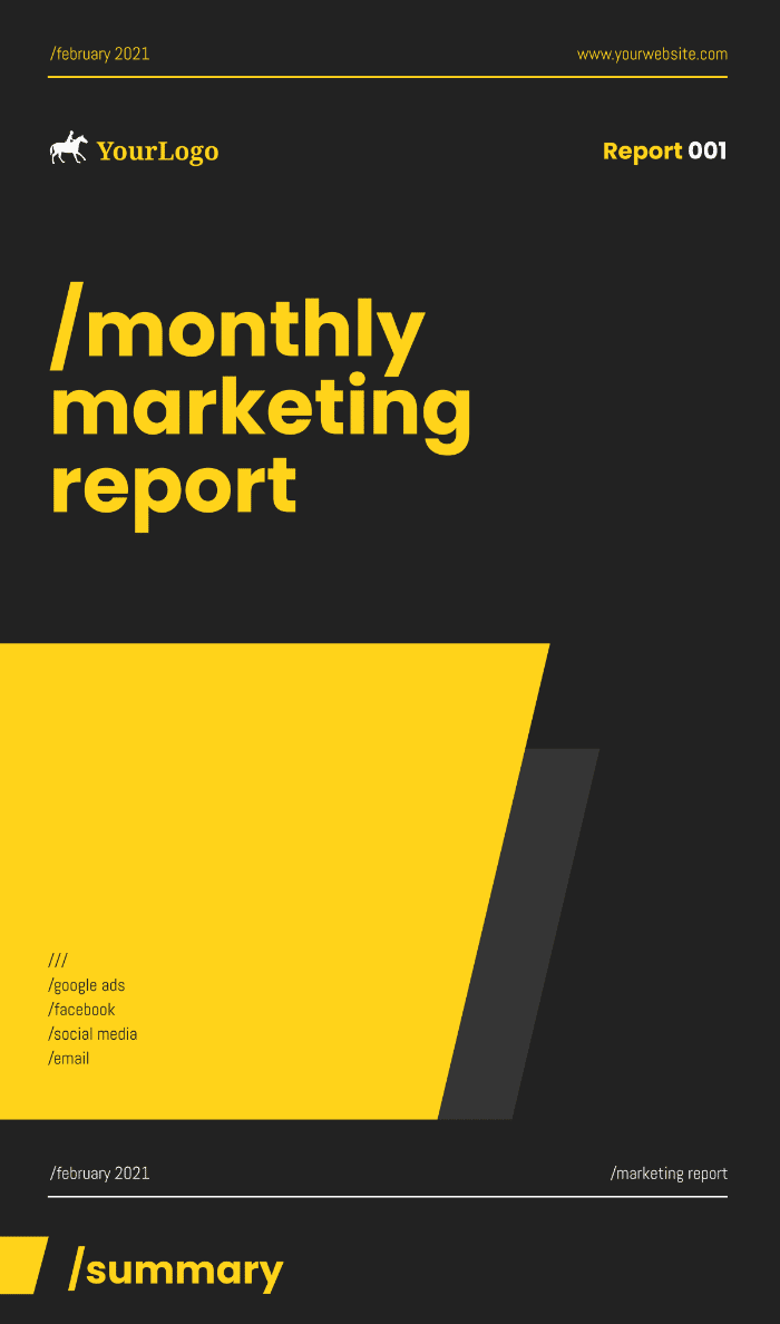 maandelijks marketingrapport, gratis verslag sjabloon