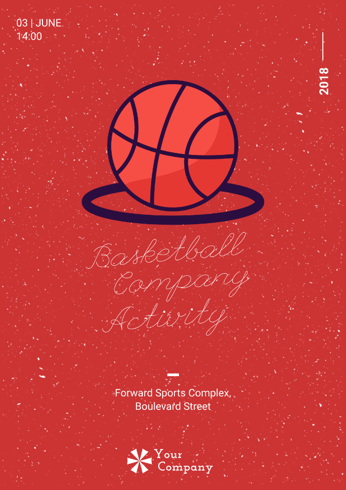 Team-Aktivität, Basketball-Flyer, Basketball-Illustration