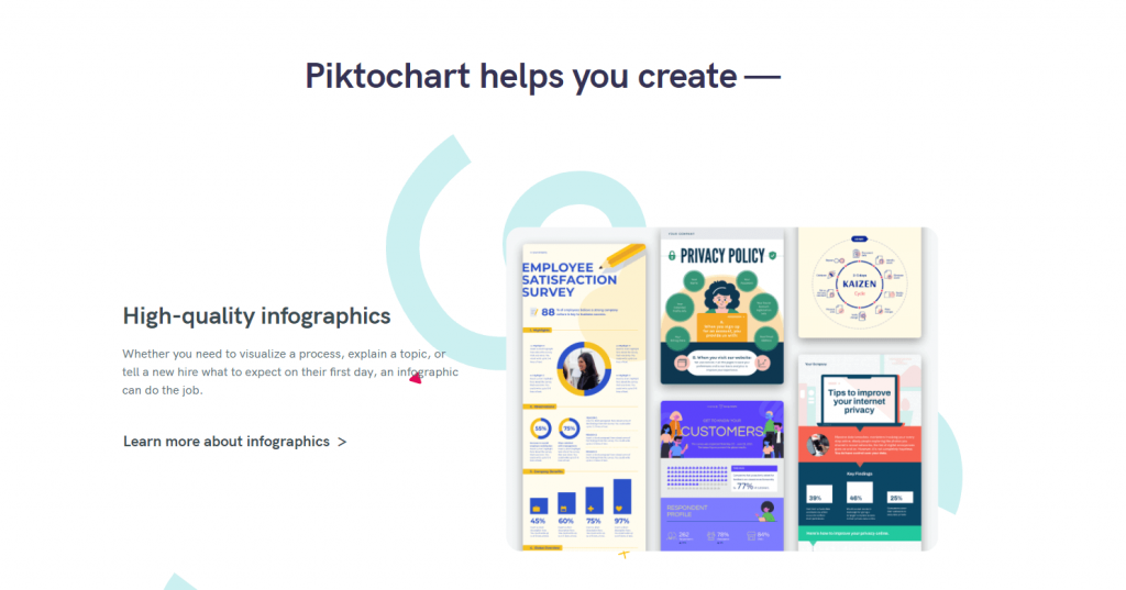 Piktochart infographics maker to create compelling infographics without design skills 