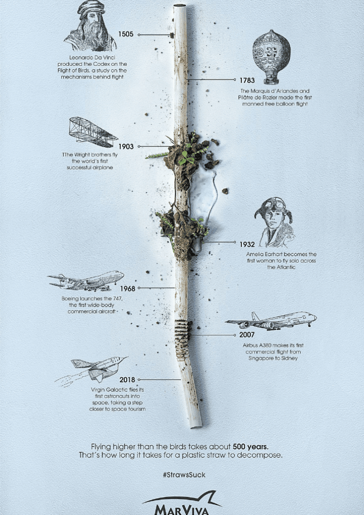 Marviva print ads template to create stunning infographics through a timeline