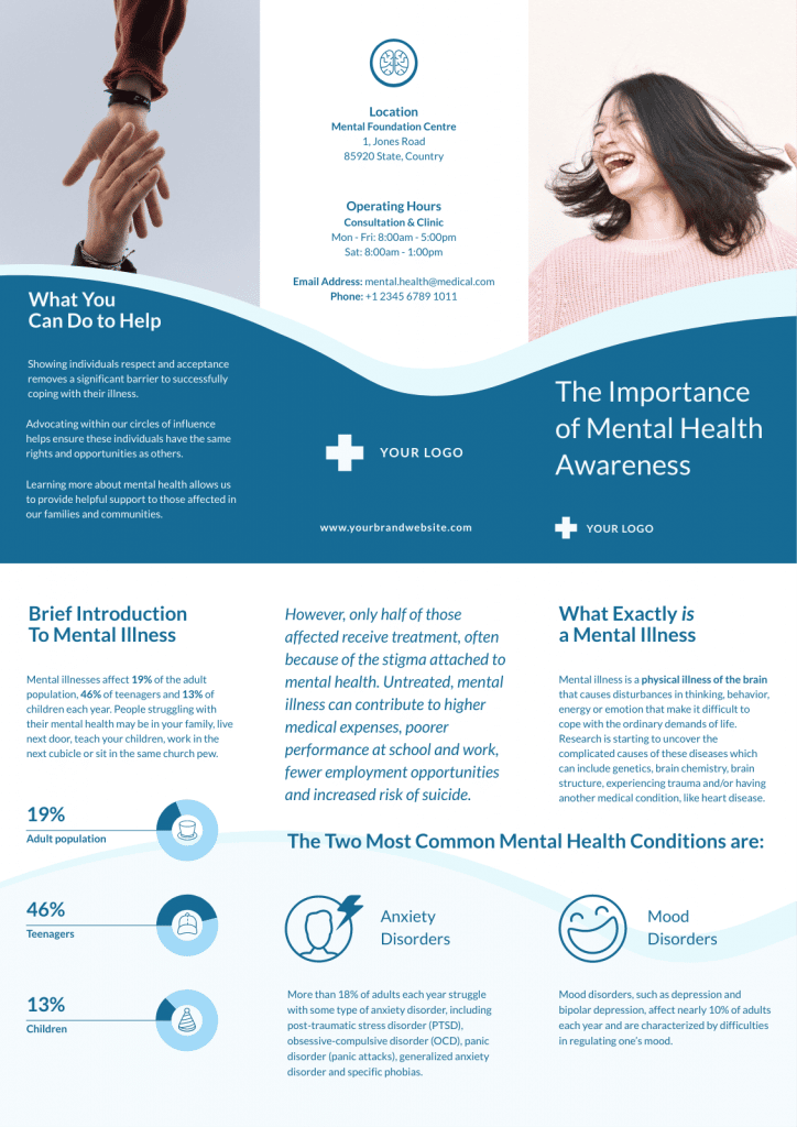 mental health brochure template marketing brochure example