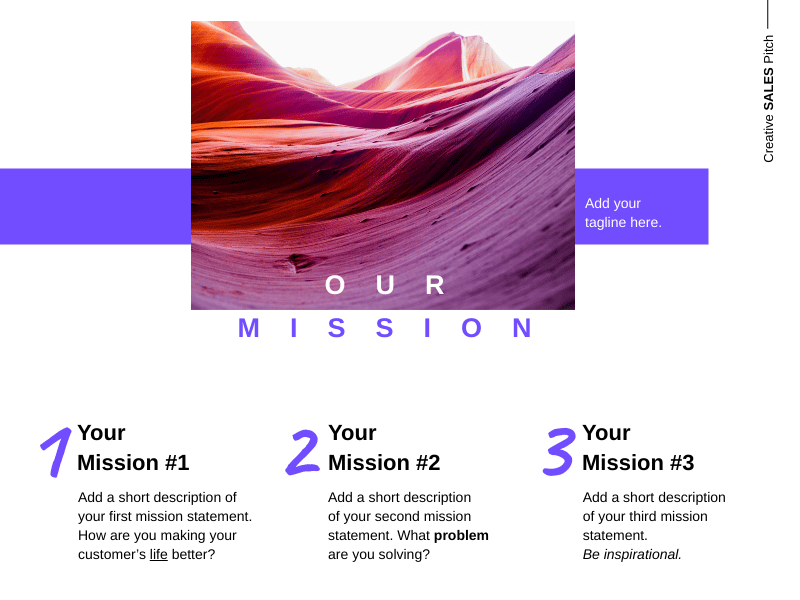 story slide for a pitch deck