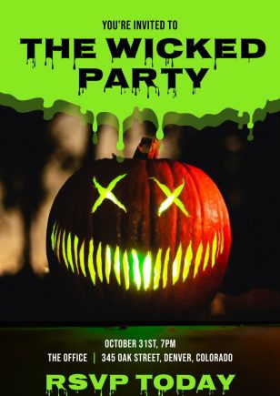 The wicked halloween party poster template