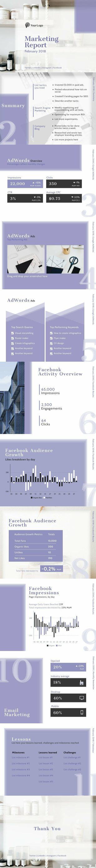 Marketing Monthly Overview Presentation Template