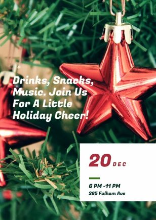 Christmas Party Invitation Poster Template