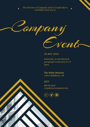 Corporate Dinner Invitation Poster Template