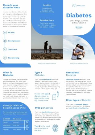 Diabetes Trifold Brochure Template