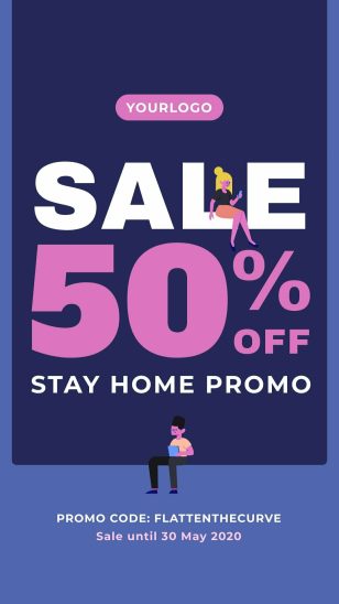 Stay Home Promo Instagram Story Social Media Template