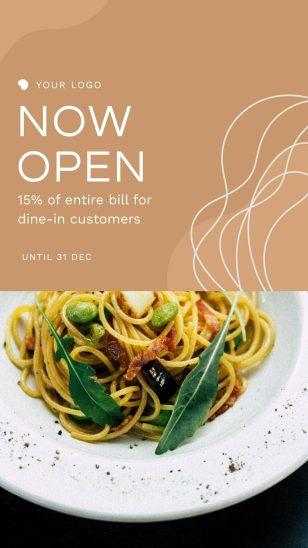 New Restaurant Instagram Story Social Media Template