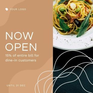 New Restaurant Instagram Post Social Media Template