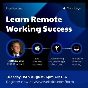 Remote Working Success Webinar Instagram Post Social Media Template