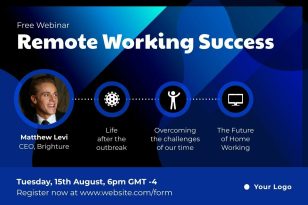 Remote Working Success Webinar LinkedIn Post Social Media Template