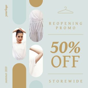 Reopening Store Instagram Post Social Media Template