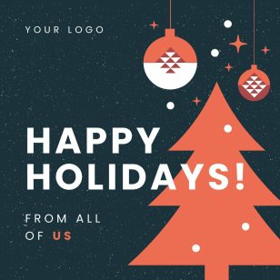 Happy Holidays Minimalism Instagram Post Social Media Template