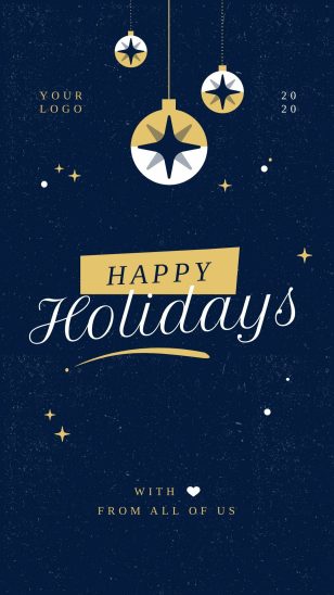 Happy Holidays Golden Instagram Story Social Media Template