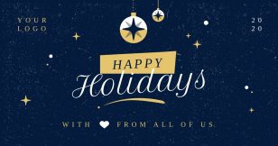 Happy Holidays Golden Facebook Post Social Media Template