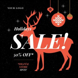 Holidays Sale Instagram Post Social Media Template