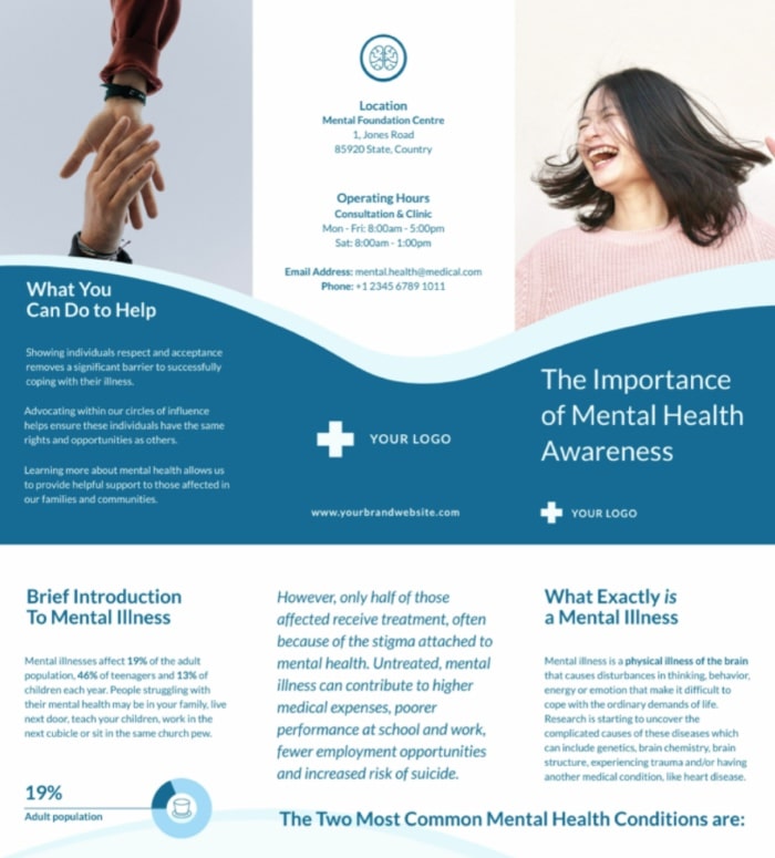 mental health trifold brochure