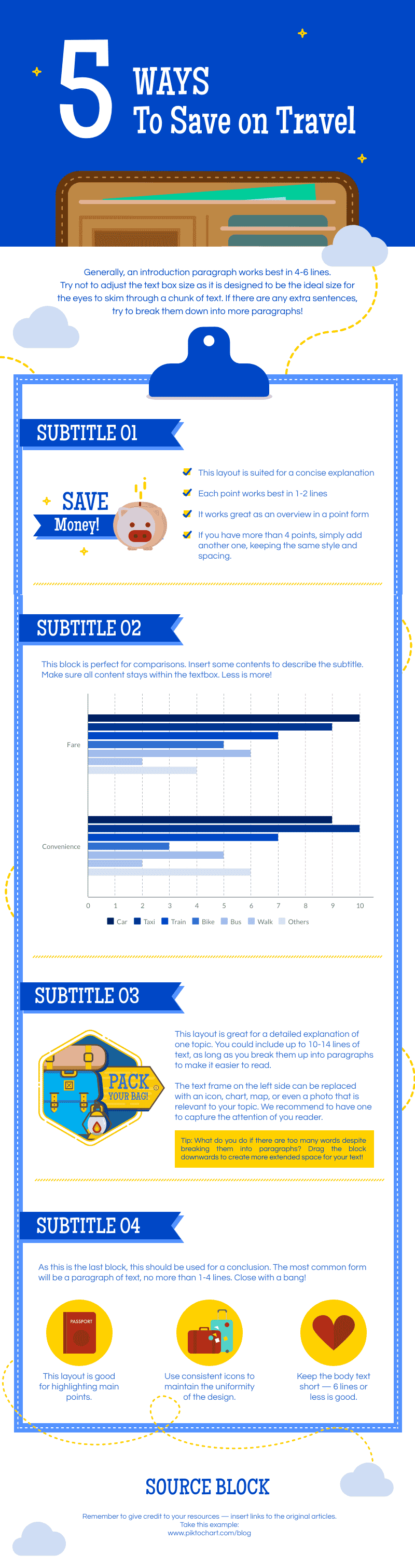 an infographic template for travel hacks