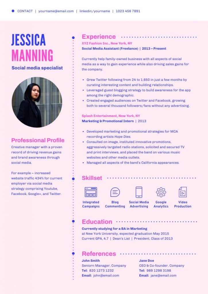 template resume