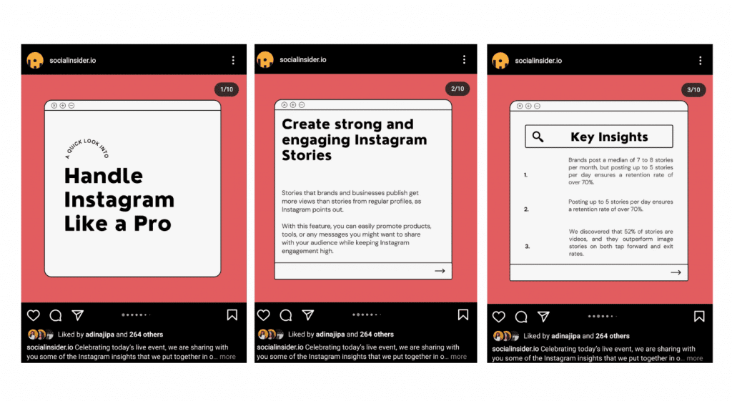 example of repurposing blog post to Instagram carousel post. 