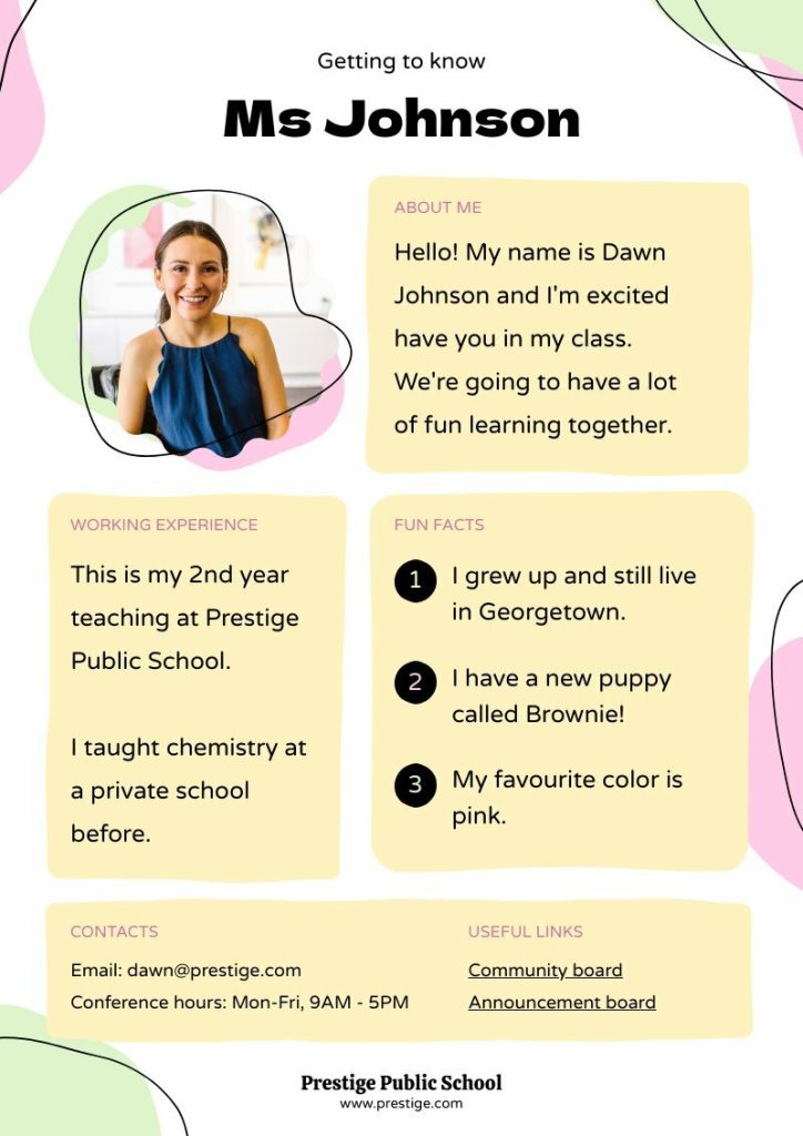 meet the teacher template, introduction template, meet the teacher visual