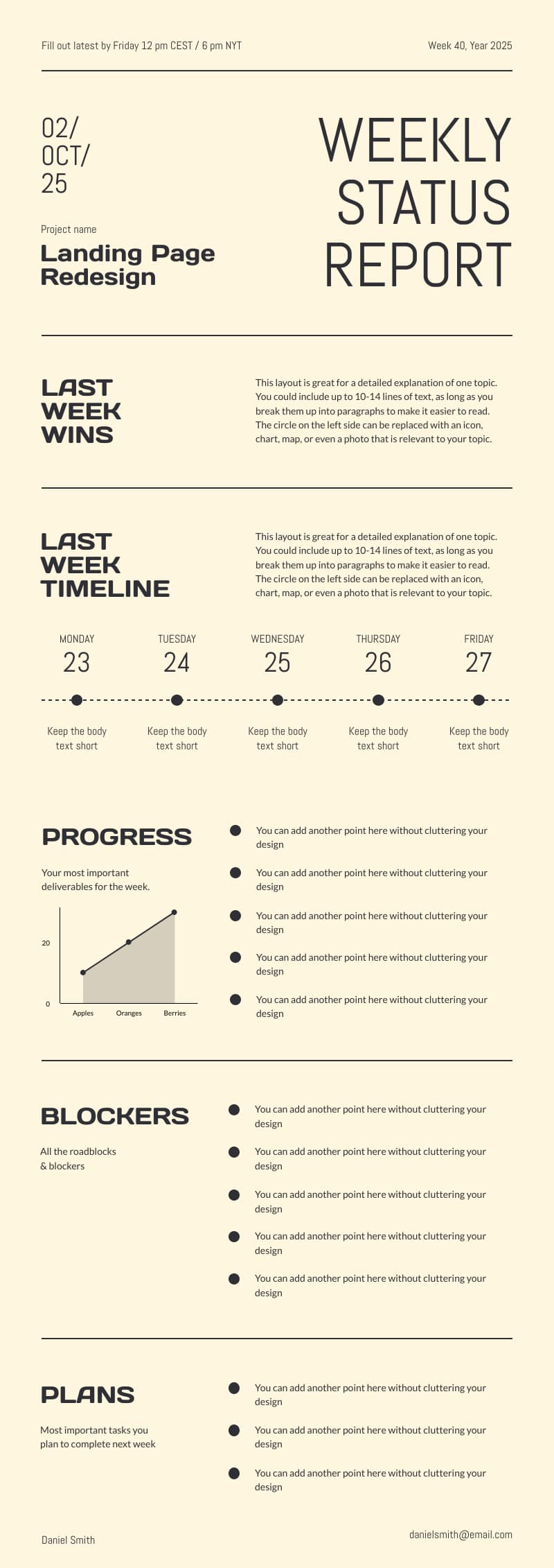 progress report infographic template