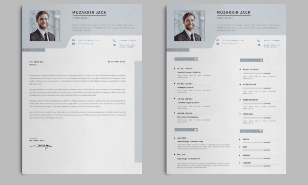 example of a resume with one color