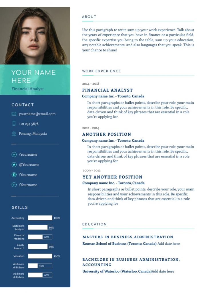 simple infographic resume template 