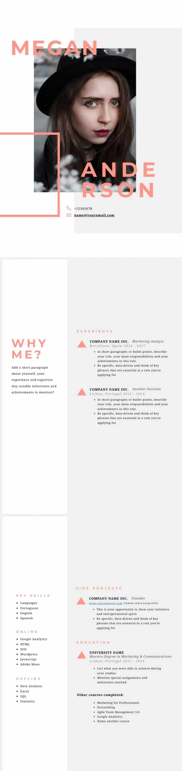 three page creative resume template